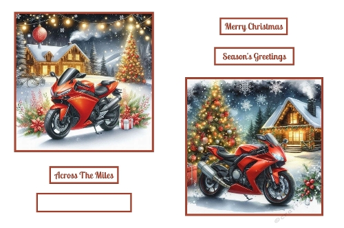 2 X 7 X 7 Christmas Motorbike Toppers.