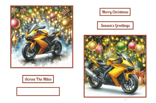 2 X 7 X 7 Christmas Motorbike Toppers.