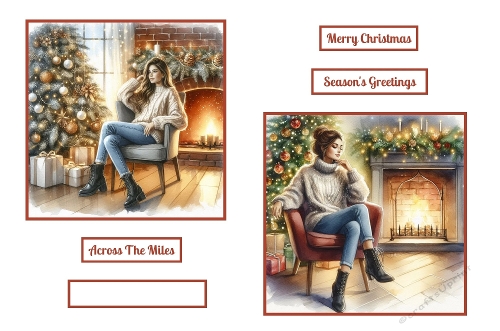 2 X 7 X 7  A Modern Woman Christmas Theme Toppers.