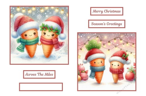 2 X 7 X 7 Cute Christmas Carrots.