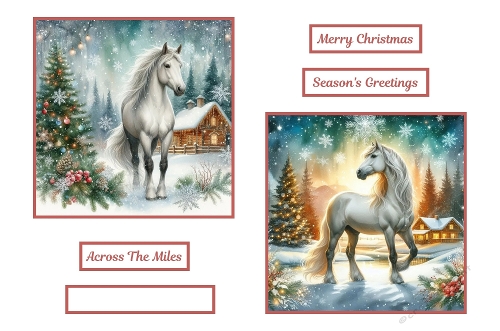 2 X 7 X 7  Beautiful Christmas Horse Theme.