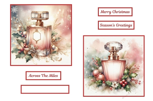 2 X 7 X 7 Christmas Perfume Theme Toppers