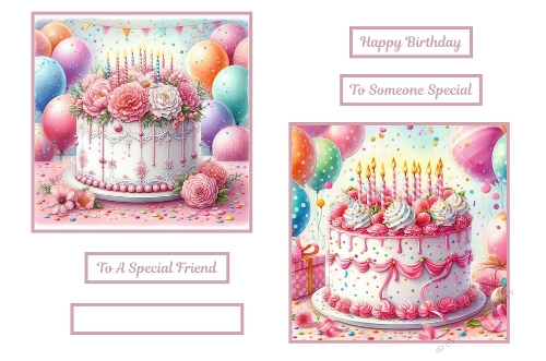2 X 7 X 7 Birthday Theme Toppers.