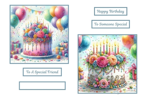 2 X 7 X 7 Birthday Theme Toppers.