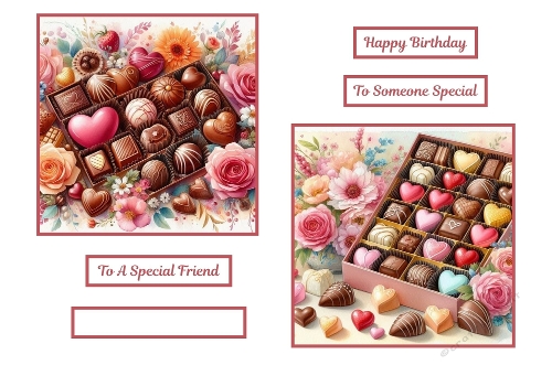 2 X 7 X 7 Flowers and Chocolates Birthday Theme Toppers.