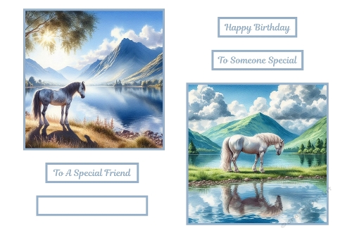 2 X 7 X 7 Horse Birthday Theme Toppers.