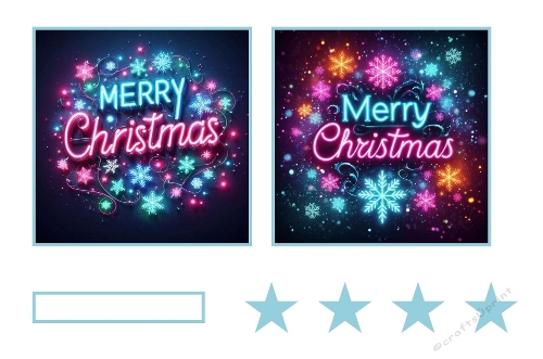 2 X 7 X 7 Merry Christmas Theme Toppers.