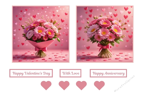 2 X 7 X 7 Valentines/Anniversary Theme Toppers.