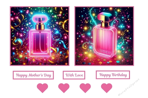 2 X 7 X 7 Neon Perfume Bottles Toppers.
