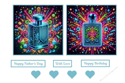 2 X 7 X 7 Neon Aftershave Bottles Toppers.