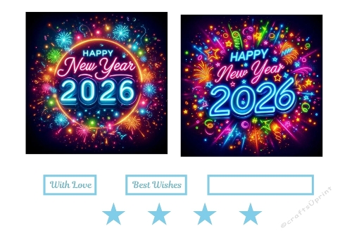 2 X 7 X 7 Neon New Year 2026  Toppers.
