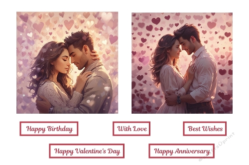 2 X 7 X 7 Romantic Couple Toppers.