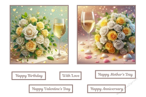 2 X 7 X 7 Yellow and White Flowers Theme Toppers.