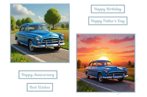 2 X 7 X 7 Classic Car Theme Toppers.