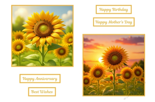 2 X 7 X 7 Beautiful Sunflowers Theme.