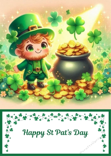 5 X 7 Cute St Pats Day Card Front.