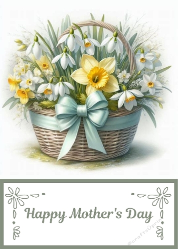 5 X 7 Mothers Day Floal Theme Card Front.