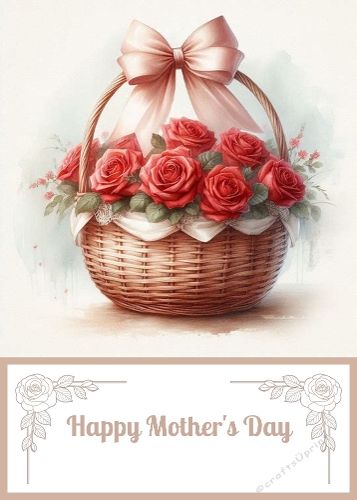 5 X 7 Red Roses Basket Theme.