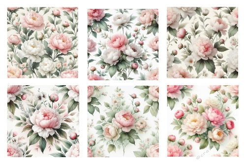 6 X 5 X 5 Beautiful Peonies Background Toppers.