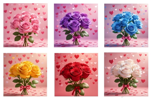 6 X 5 X 5 inch Rose Bouquet Toppers.