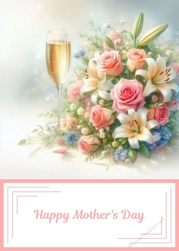 5 X 7 Mothers Day Floral Card Front.