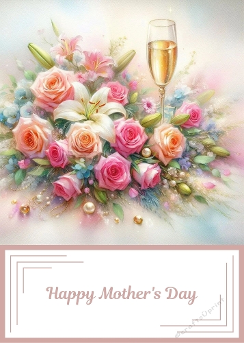 5 X 7 Mothers Day Floral Card Front.
