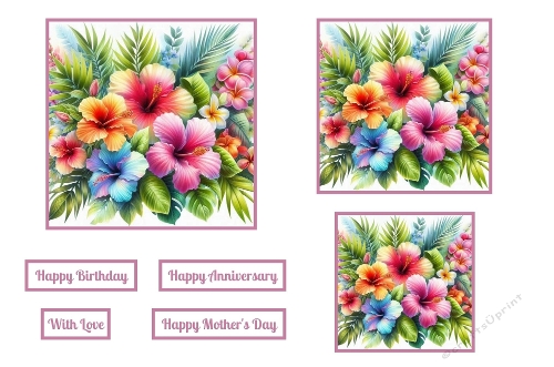 Tropical Flowers Toppers.