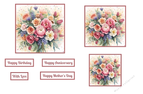 Flowers Bouquet Toppers.