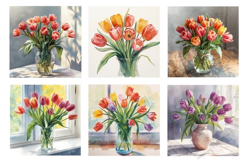 6 X 5 X 5 inch Tulips Toppers.
