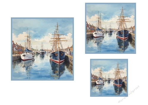 Ships in an English Harbour Toppers.