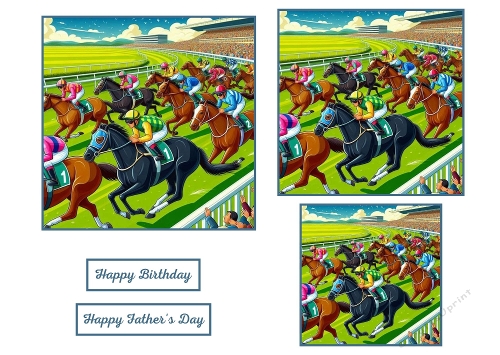 3 X Horse Racing Toppers.