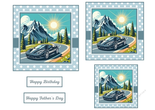 3 X Black Sports Car Toppers.