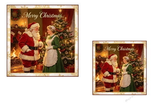 2 x Beautiful Toppers Of Mr and Mrs Claus.