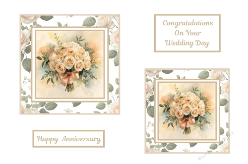 Cream Roses Bridal Bouquet Toppers.