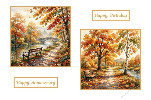 2 X Beautiful Autumn Days Toppers.