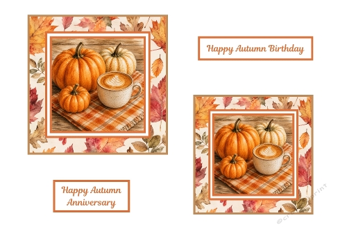 Autumn Leaves and Pumpkins Toppers.