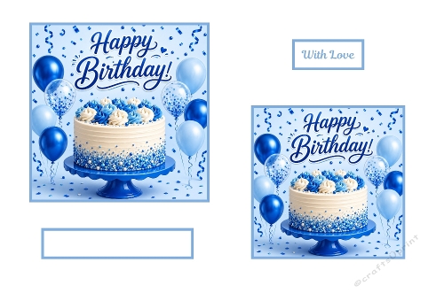 2 X Beautiful Blue and White Birthday Cake Toppers.