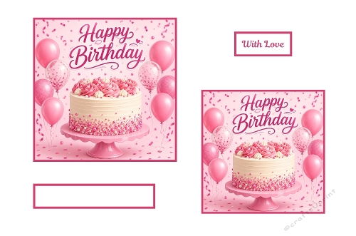2 X Beautiful Pink and White Birthday Cake Toppers.