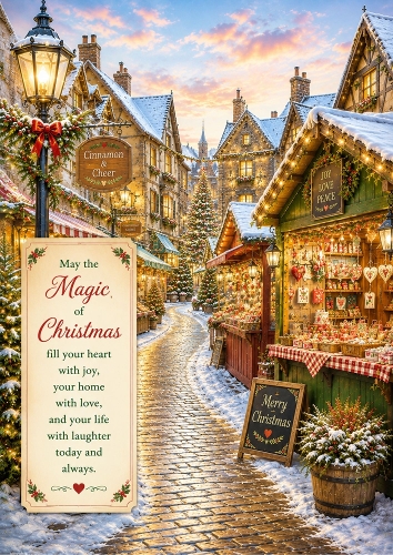 Christmas Market Christmas Theme A4 Portrait Topper