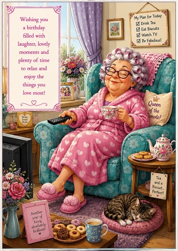 Queen Of The Remote Funny Theme A4 Portrait Topper.