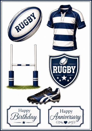 A4 5-Piece Rugby Clipart Collection