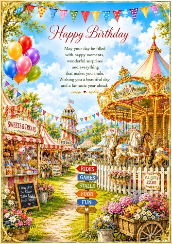 The Country Fair Birthday Theme. A4 Portrait Topper.