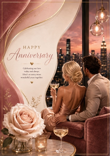 Love Above The City Anniversary Theme A4 Portrait Topper.