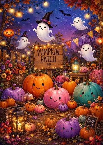 Cute Pumpkin Patch Party Theme A4 Topper.
