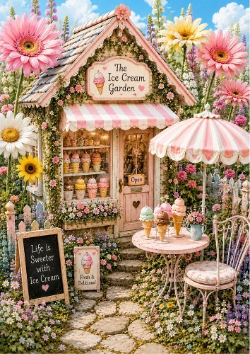 The Ice-cream Garden A4 Portrait Topper.