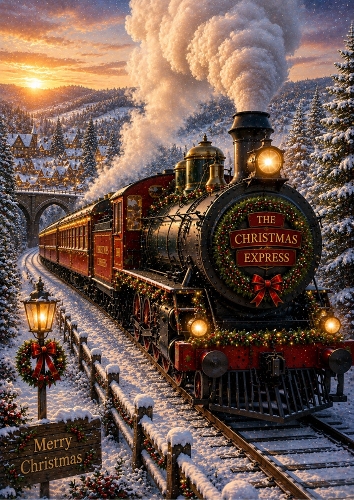 The Christmas Express A4 Portrait Topper.