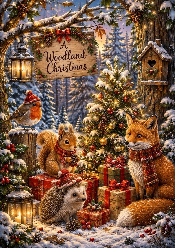 A Woodland Christmas A4 Portrait Topper.