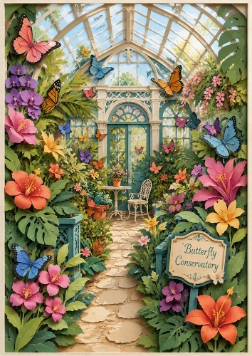 Butterfly Conservatory A4 Portrait Topper.