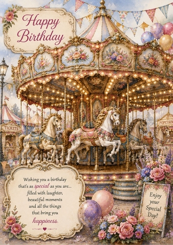 The Vintage Carousel A4 Birthday Portrait Topper