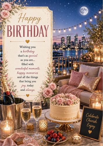 Moonlit Celebration A4 Birthday Portrait Topper